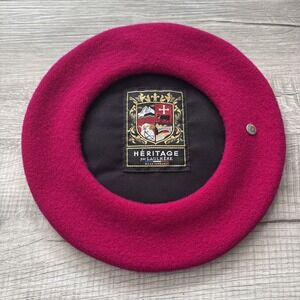 Heritage Par Laulhere Authentique Made In France Red Wool Beret Cap